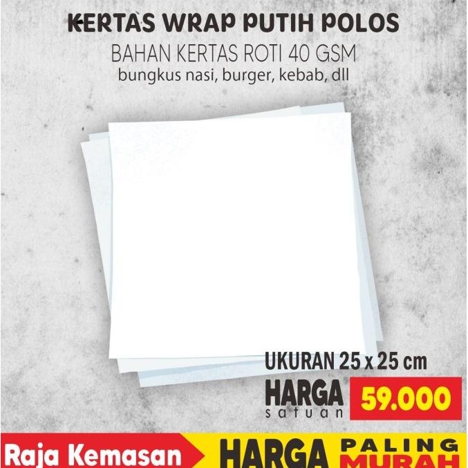 

Diskon! KERTAS ROTI, KERTAS PEMBUNGKUS MAKANAN, KERTAS BURGER, KERTAS WRAP