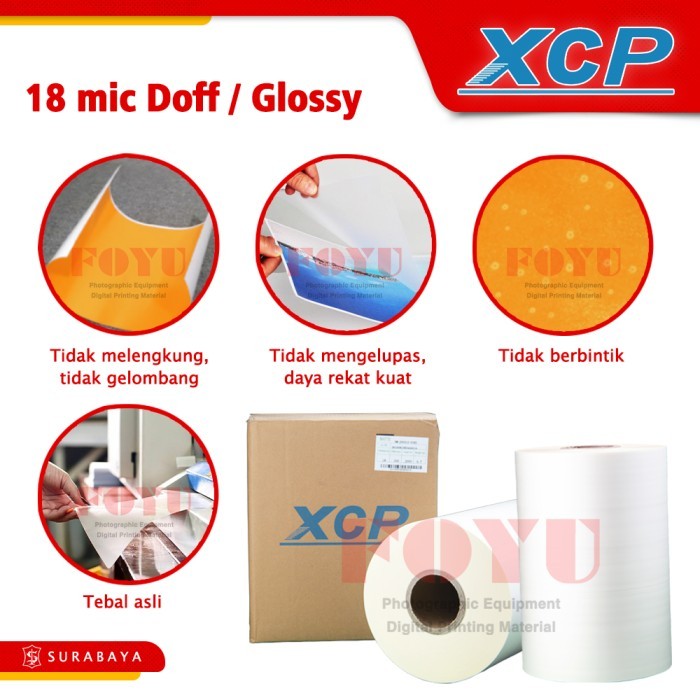 

Plastik Laminasi Panas Bopp Thermal Xcp Roll 18 Mic 33Cm X 2000M Barangbaru