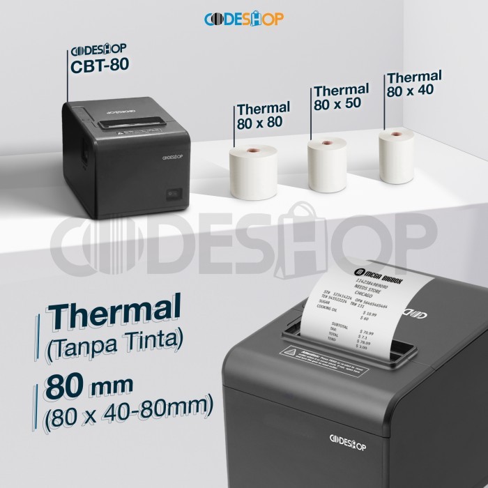

Codeshop Cb-T80 Cb 80 Mm Pencetak Struk Thermal Bisa Lewat Hp New