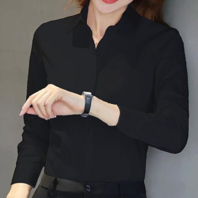 KEMEJA PUTIH WANITA KEMEJA KERJA PUTIH HITAM KEMEJA KANTOR