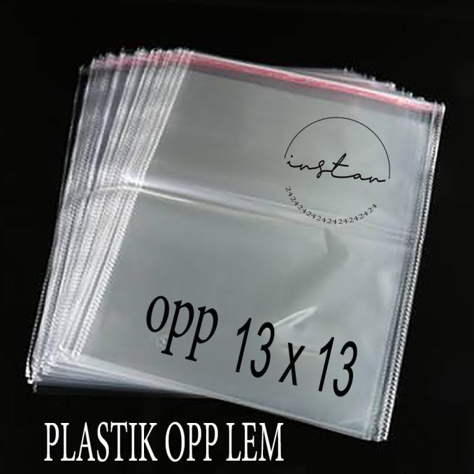 

PRODUK BARU!! PLASTIK OPP LEM / PLASTIK KACA LEM UKURAN 13X13 ISI 10 PAK = 1000 PCS