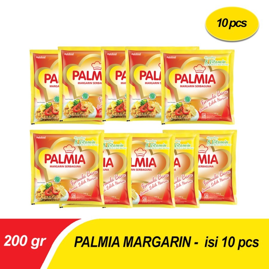 

Palmia Margarine Serbaguna Paket 10 Pcs @200 gr