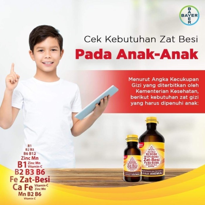 NEW TONIKUM BAYER sirup Anemia Tambah Darah Zat Besi Multivitamin mineral