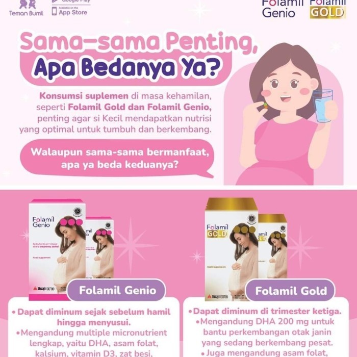 NEW FOLAMIL GENIO isi 30 Sofgel Vitamin ibu Hamil, Menyusui dan PROMIL