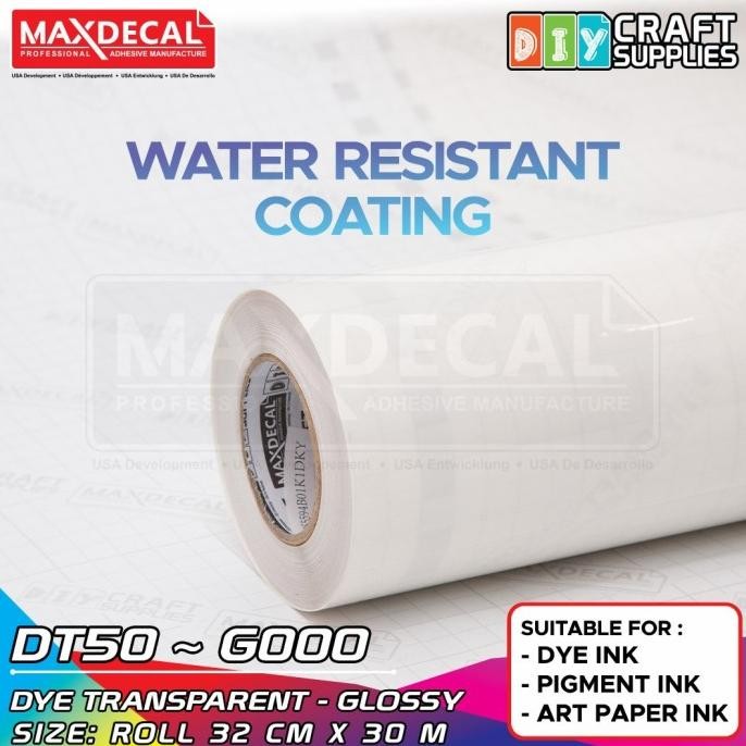 

NEW MAXDECAL DT50 - G000 Sticker Vinyl Transparent PET Inkjet Coating A3