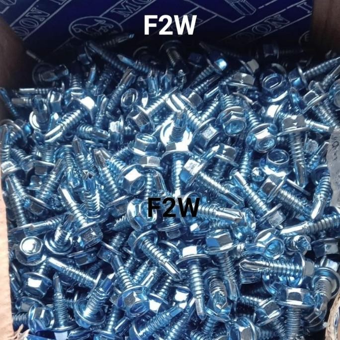 SEKRUP BAJA RINGAN PUTIH 12X20 STEEL BAUT ROOFING DRILLING L #12X20 0411T