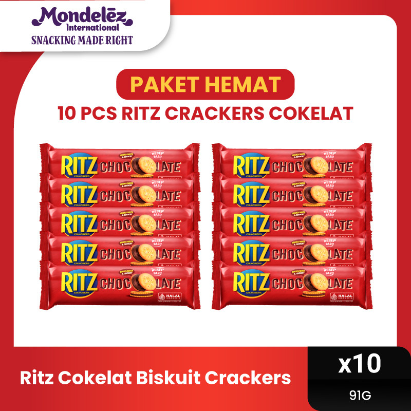 

Ritz Cokelat Biskuit Crackers 91g x 10 - Multipack Isi 10 Biskuit Chocolate Gurih dan Renyah Favorit Keluarga [PAKET HEMAT]