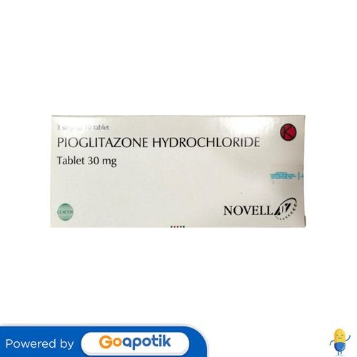 PIOGLITAZONE HYDROCHLORIDE NOVELL 30 MG BOX 30 TABLET