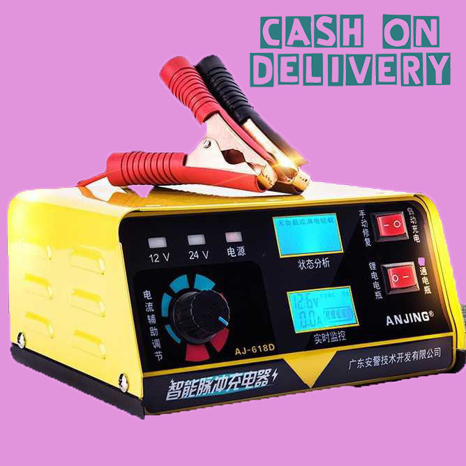 Cuci Gudang Alat Cas Otomatis Charger Aki Accu Mobil Motor 240W 12V-24V 400Ah Lcd