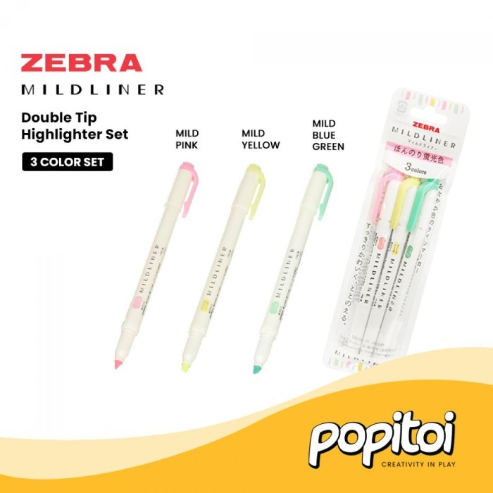 

Terlaris Zebra Mildliner SET Double Tip Highlighter Midliner Pastel SALE