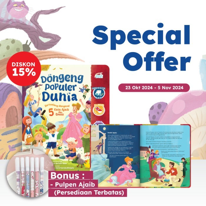 Mizan Buku Cerita Anak Mizan Dongeng Populer Dunia: Bertualang Mengenal 5 Kata Ajaib dan 5 Emosi (Pi