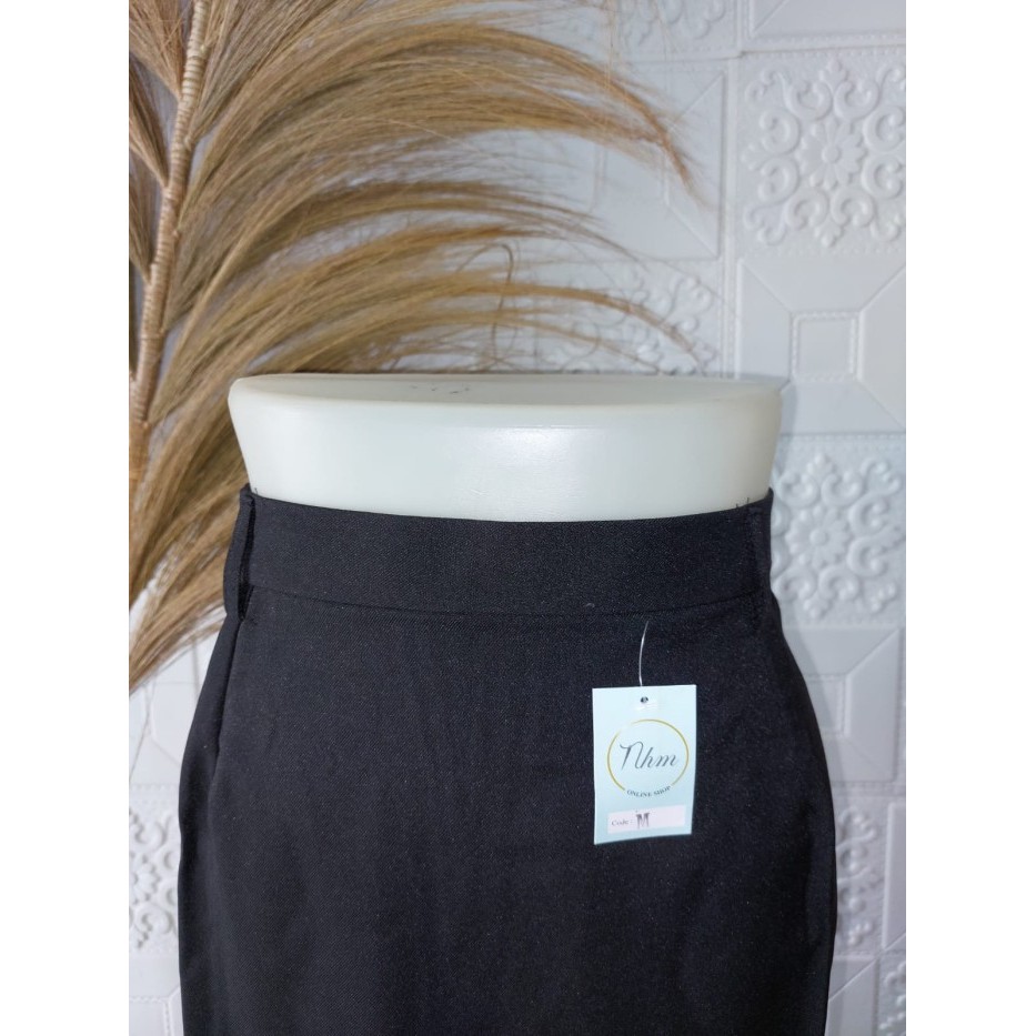 Rok Panjang Span Jumbo, Rok Kerja hitam, Rok Kerja Panjang - S, Hitam