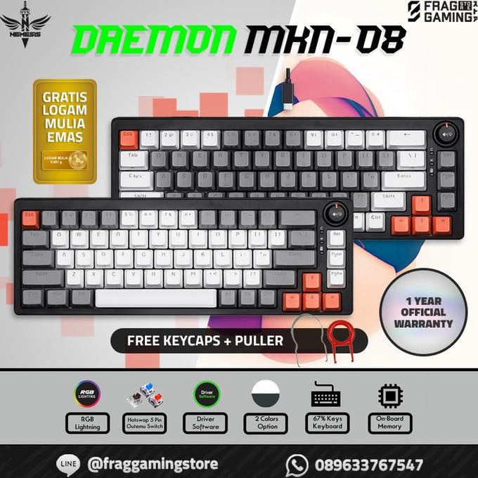 TERMURAH - NYK MKN08 Keyboard Mechanical NYK Nemesis DAEMON MKN-08 MKN 08