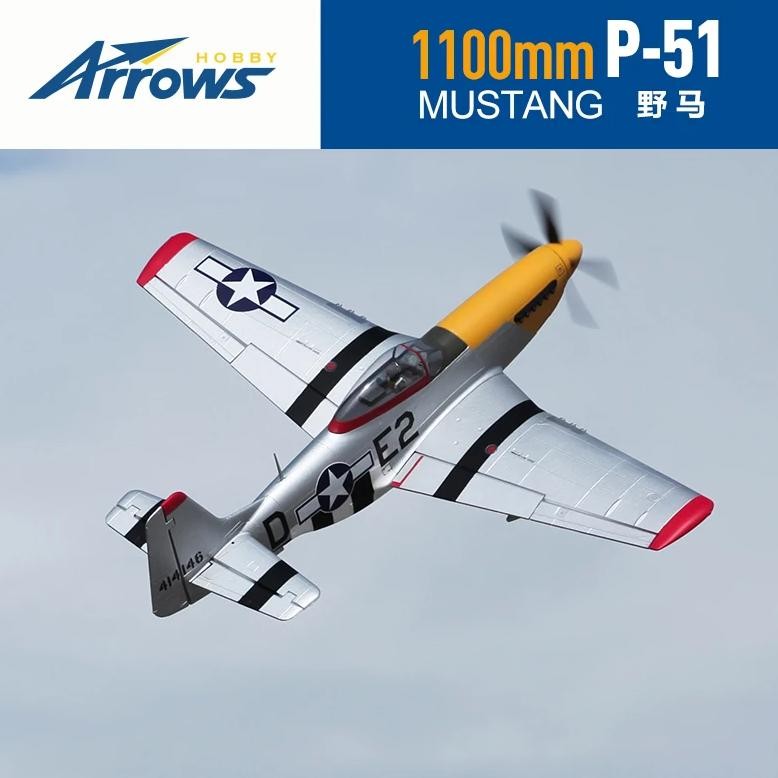 BLUE ARROWS 1.1M P51 P-51 MUSTANG PNP,RC AIRPLANE 1100MM TRAINER,ANTI-FALL MODEL ELECTRIC REMOTE CON