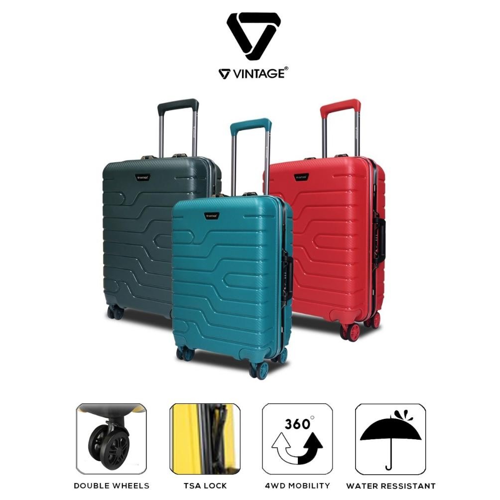 Selen Vintage Polo Lano Koper Hardcase Pp Frame 20 Inch Free Luggage Cover 907