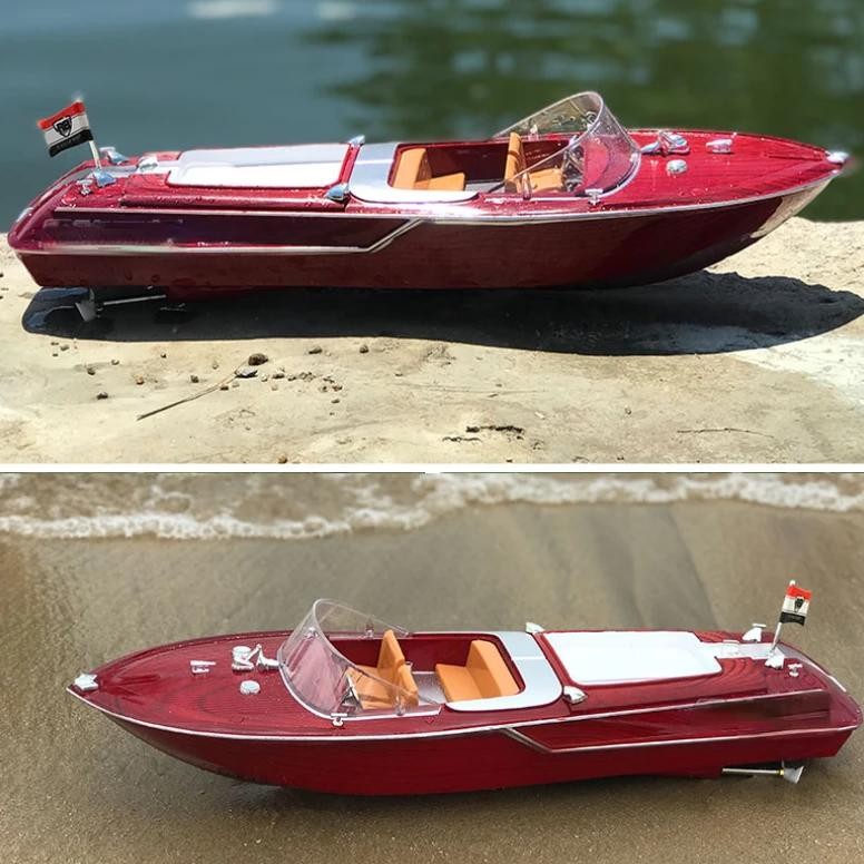 RC BOAT YACHT CLASSIC VINTAGE YACHT SPEED BOAT MODEL LARGE ELECTRIC CHARGING WATERPROOF BOY'S WATER 