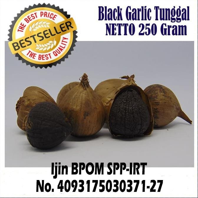 

BLACK GARLIC TUNGGAL 250 GRAM - BAWANG PUTIH HITAM TUNGGAL/LANANG