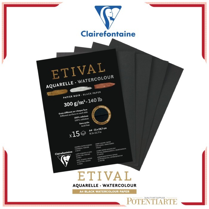 

Triyper Kertas Cat Air Clairefontaine Etival A4 Black Paper Watercolor Pad