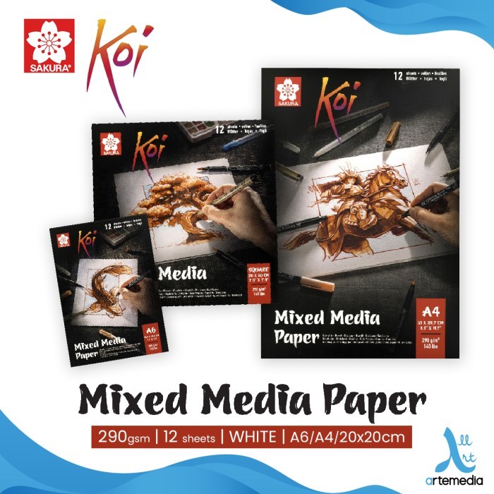 

Triyper Kertas Gambar Sakura Koi Mixed Media Paper Pad Kertas Media Campuran