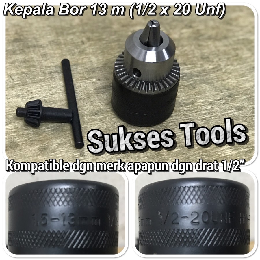 Kepala + Kunci Bor uk. 13 mm x 1/2" for Doliz Makita Maktec Bosch