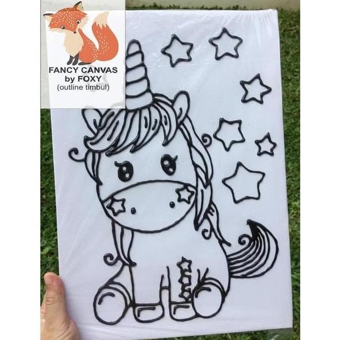 

Kanvas Lukis Anak Outline Timbul Gambar - Simple Cute Unicorn