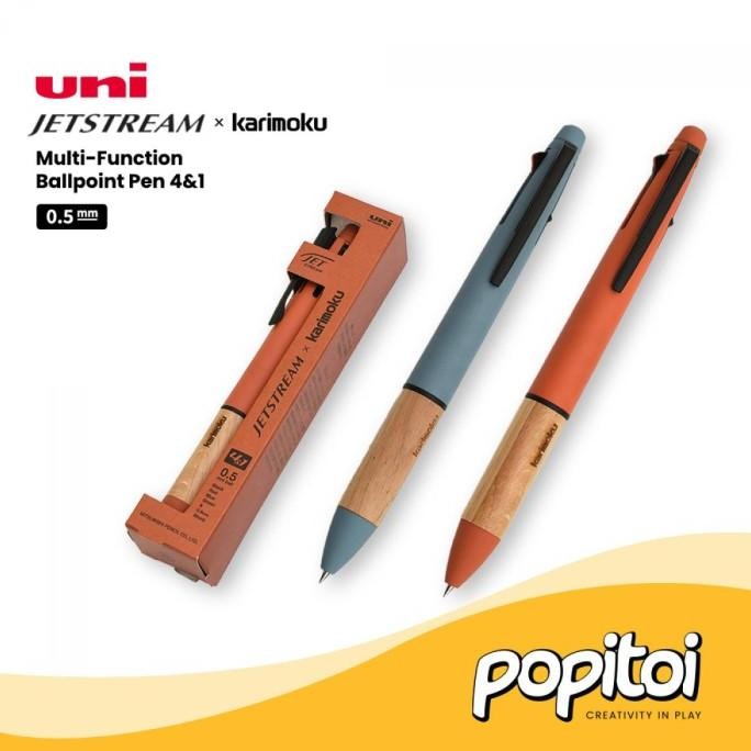 

TERBARU - Uniball Jetstream x Karimoku MSXE5-KF Multi Function Ballpoint Pen 4&1 4S 0.5 mm UNI Pulpen Bolpen