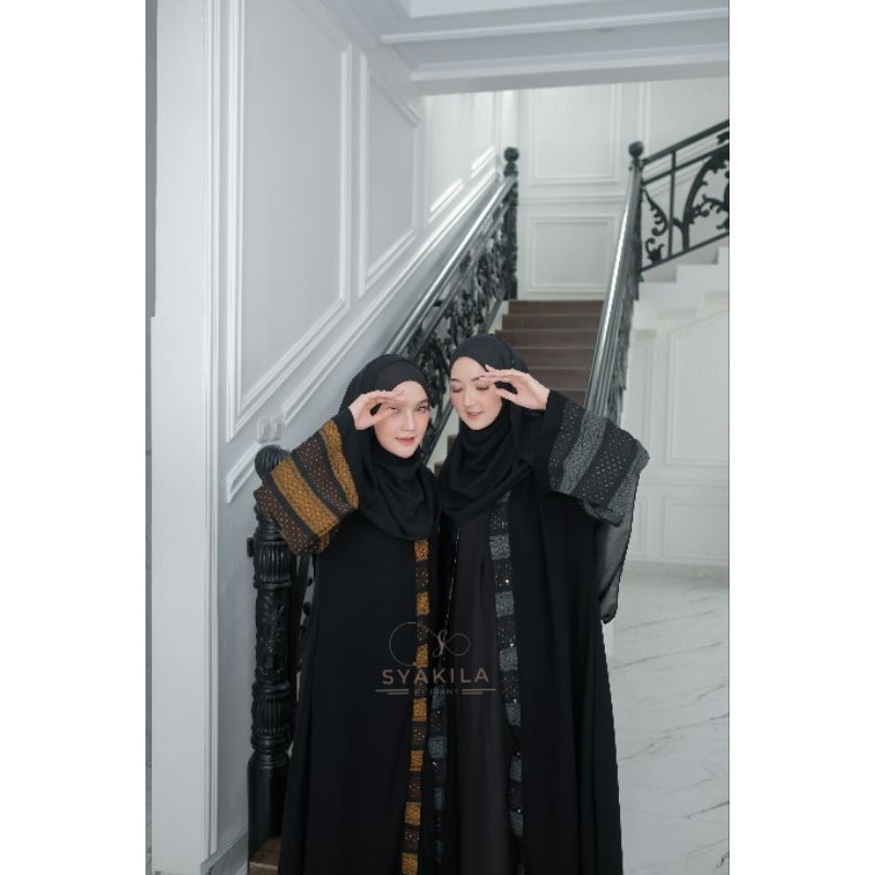 Baju Muslim MARWAH ABAYA // GAMIS ARAB HITAM JATBLACK PREMIUM // OUTER BUSUI MEWAH KEKINIAN