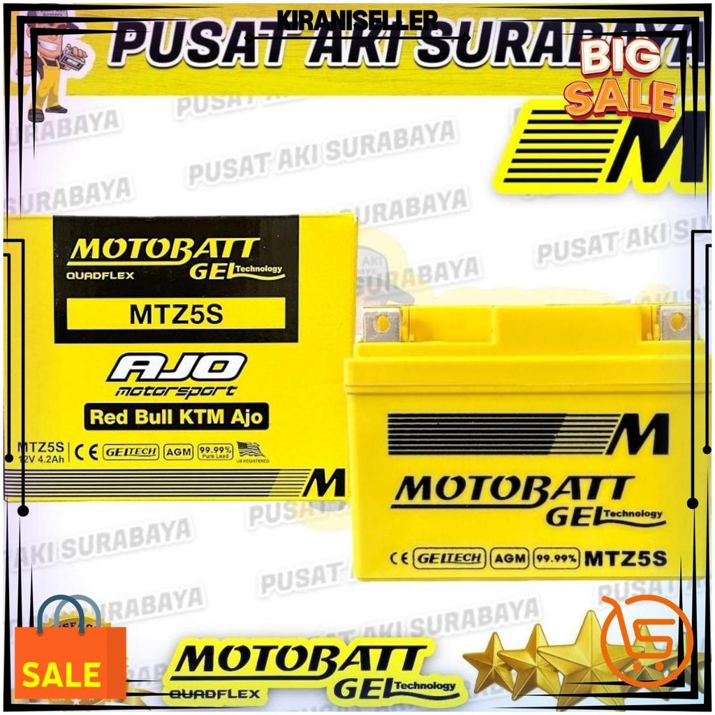 Pusat Aki Surabaya Aki Kering Motobatt Mtz5S Accu Sepeda Motor Honda Beat Esp Fi Beat Old Beat Esp B