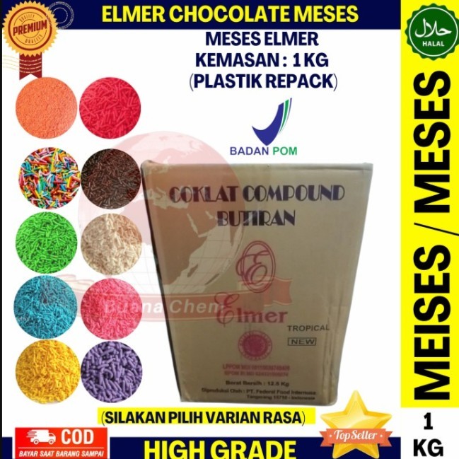 

Meses Warna 1 KG ELMER Meises Elmer / Chocorice Tropical Dark Cokelat