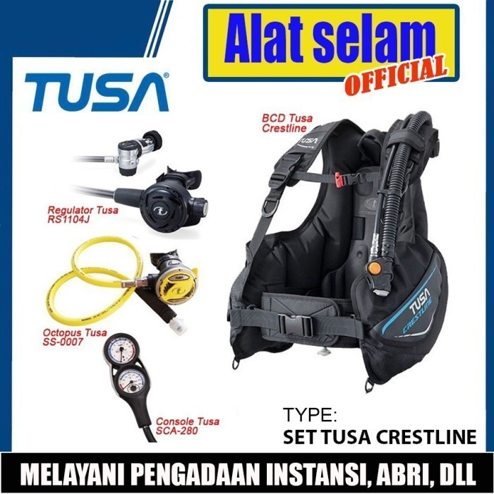 Original BCD Set Tusa Crestline Diving Regulator Diaphragm Octopus READY STOK