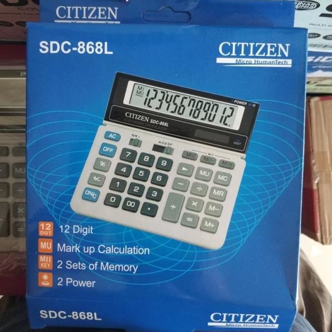 

Kalkulator Citizen Type Sdc 868 L - Calculator Citizen 12 Digit 868 L