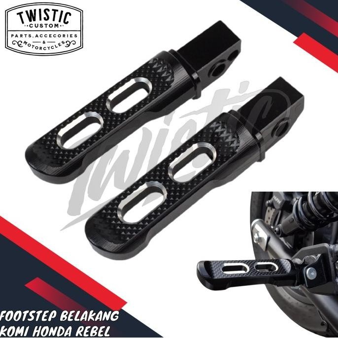 Footstep Foot Peg Pijakan Injekan Kaki Belakang Penumpang Boncenger Komi Cnc Motor Honda Rebel 500 C