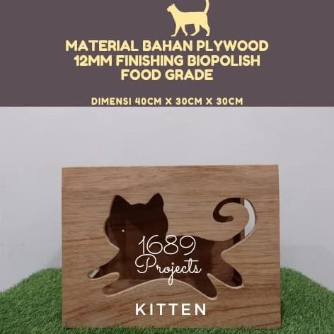 Rumah kandang kucing kayu cat house playground custom