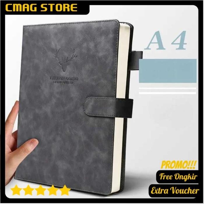 

Buku Diari Diary Book Journal Notebook Cover Kulit Magnetic Buckle A4