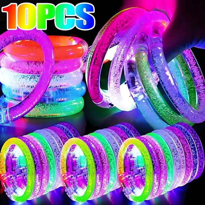 

New 1-10Pcs Led Brats Wristbands Glow In The Dark Party