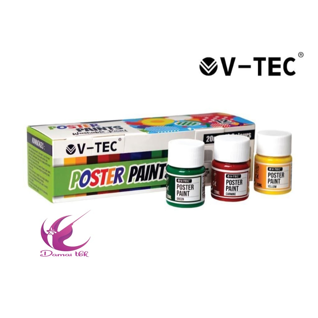 

V-Tec Poster Paint PP 4012 40Ml 12 Warna - Cat Poster V-tev PP4012