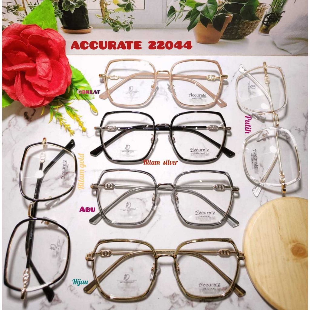 OptikTerang - Kacamata Accurate 22044 Bluechromic Bluray Minus Fotokromik CRMC All Size Pria Wanita
