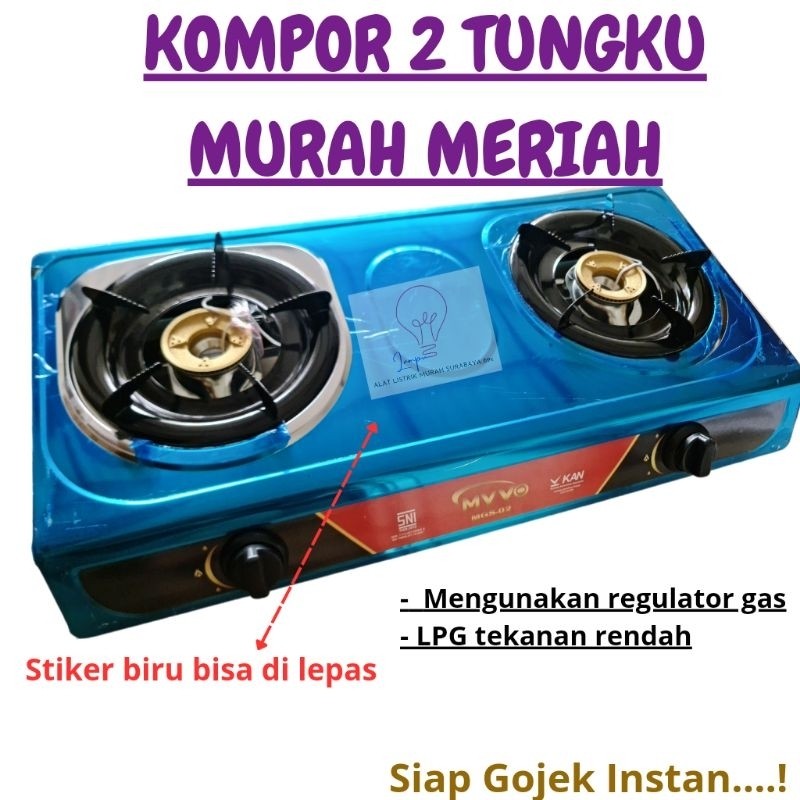 MYVO SNI 2 Tungku Kompor Gas 201 Stainless / Portable Kompor Portable / Kompor Gas 1 Tungku / tungku