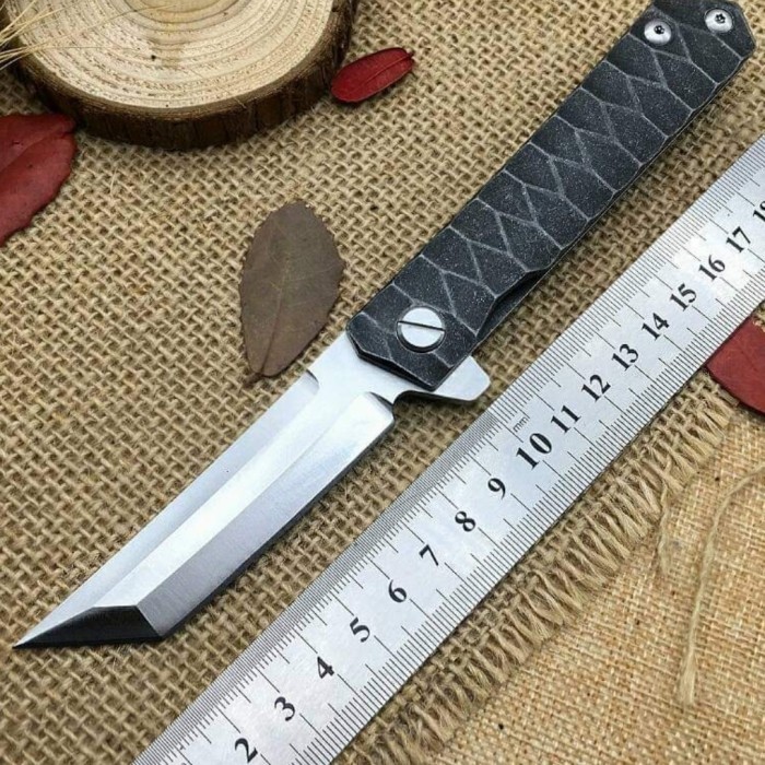 TERBATAS pisau lipat outdoor survival edc Tanto d2 import