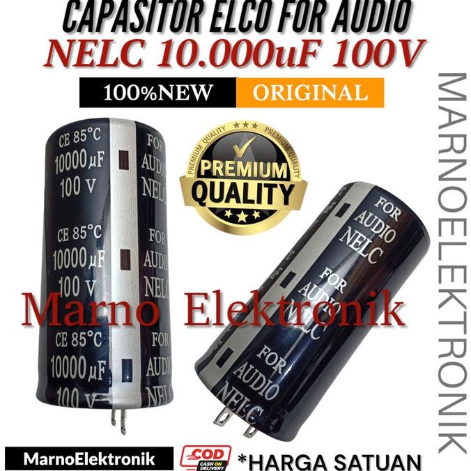 CAPASITOR ELCO 10000UF 100V NELC 10000 UF 100 V ELKO KAPASITOR 10000 MIKRO MICRO 100 VOLT ELKO NELC 