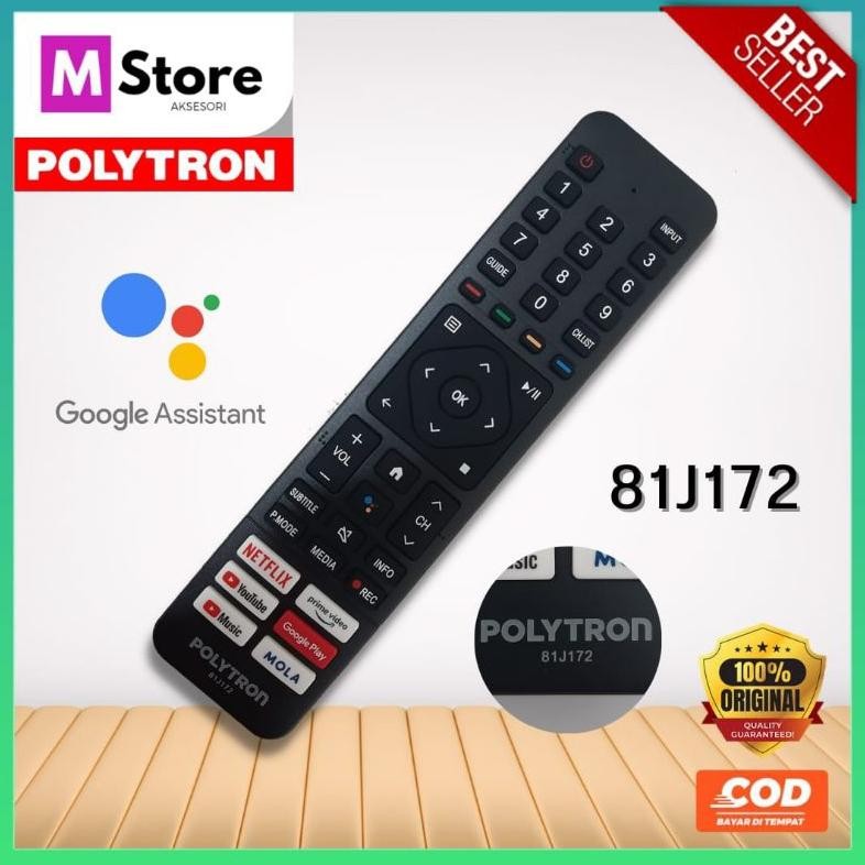 Remot Remote TV LED Polytron Smart Android 81J172 81J208