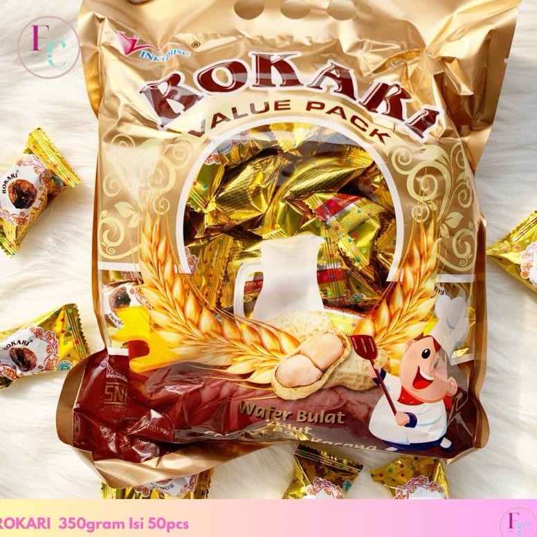 

Rokari Wafer Ball Coklat Dan Kacang Isi 50Pcs