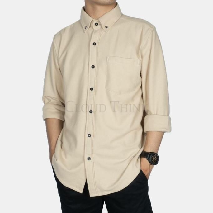KEMEJA LENGAN PANJANG PRIA BAHAN COTTON PIQUE