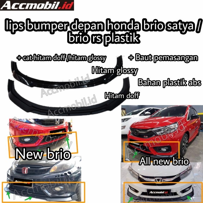 Unik Lips Winglet Bumper Front Depan Honda Brio Satya Rs Plastic Plus Cat