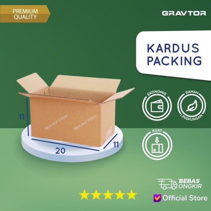 

Kardus 20x11x11 - Kemasan Box Kotak Dus Packing Polos Murah Baru