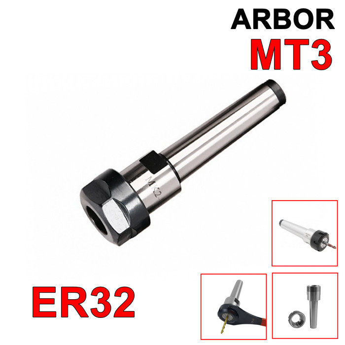 ARBOR MT3 ER32 COLLET MT3-ER32 COLLET CHUCK ER PENJEPIT TOOL MILLING