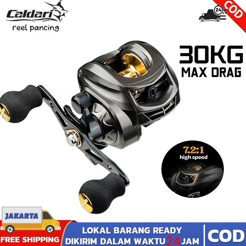 CALDARI  Fishing Reel  Fishing Rod Set  Pancing BC Reel 7.2:1 Metal Fishing Reel Max Drag 8kg Sistem