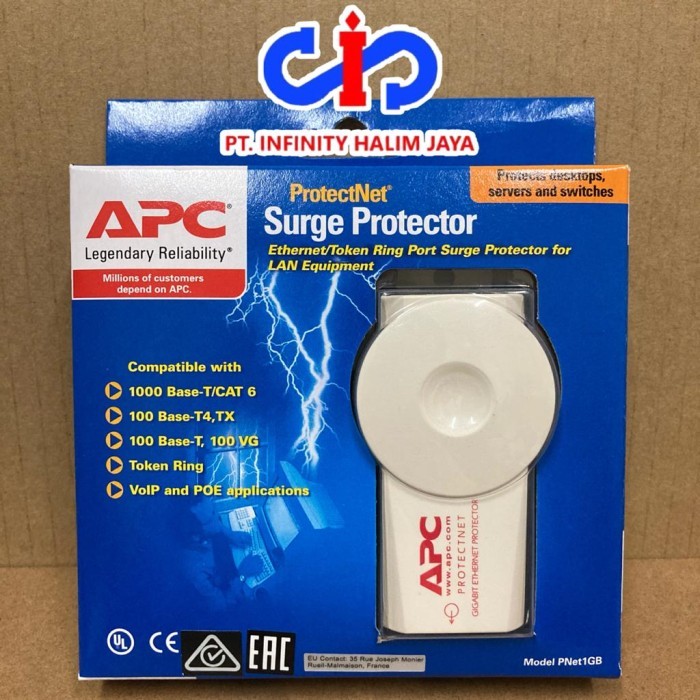 Ready APC Surge Protector LAN RJ45 PNET1GB Anti Petir APC