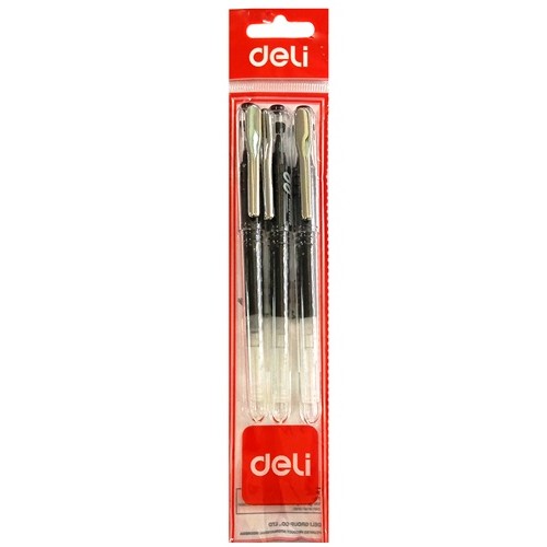 

S11217 PULPEN DELI 140002150 3PCS SA001 GEL INK HIGH QUALITY NEEDLY TIP 0.5MM BLACK MAJU BERSAMA (20250710)