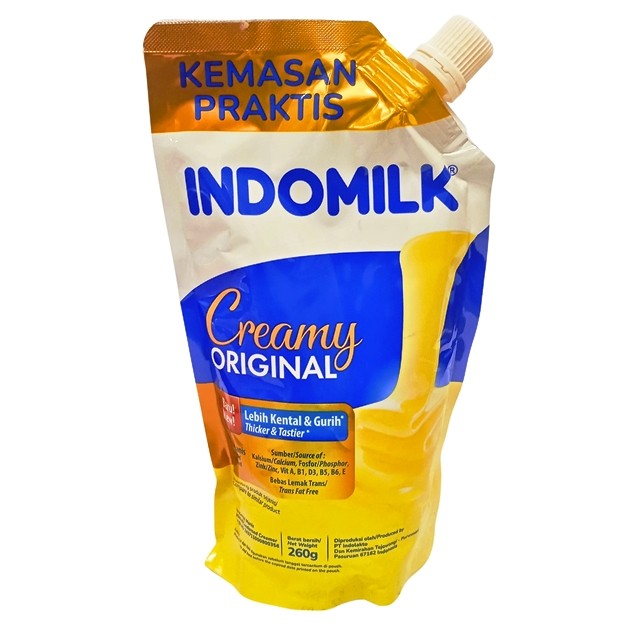 

S19072 INDOMILK CREAMY ORIGINAL SUSU KENTAL MANIS 260 GR POUCH MAJU BERSAMA (20250316)